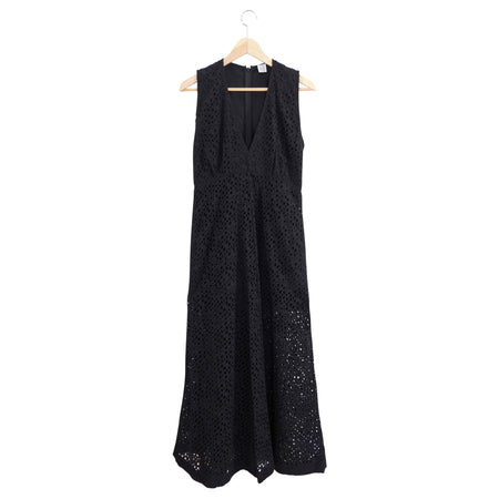 Toteme Black Cotton Broderie Anglaise Long Dress - S (4/6)