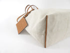 Toteme Large Canvas Tote Bag with Tan Leather Trim