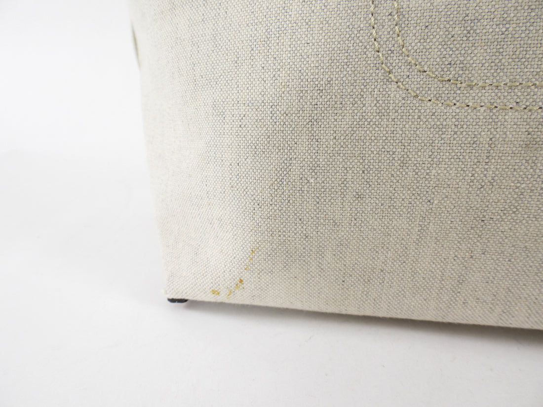 Toteme Large Canvas Tote Bag with Tan Leather Trim