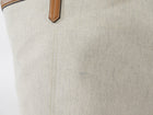 Toteme Large Canvas Tote Bag with Tan Leather Trim