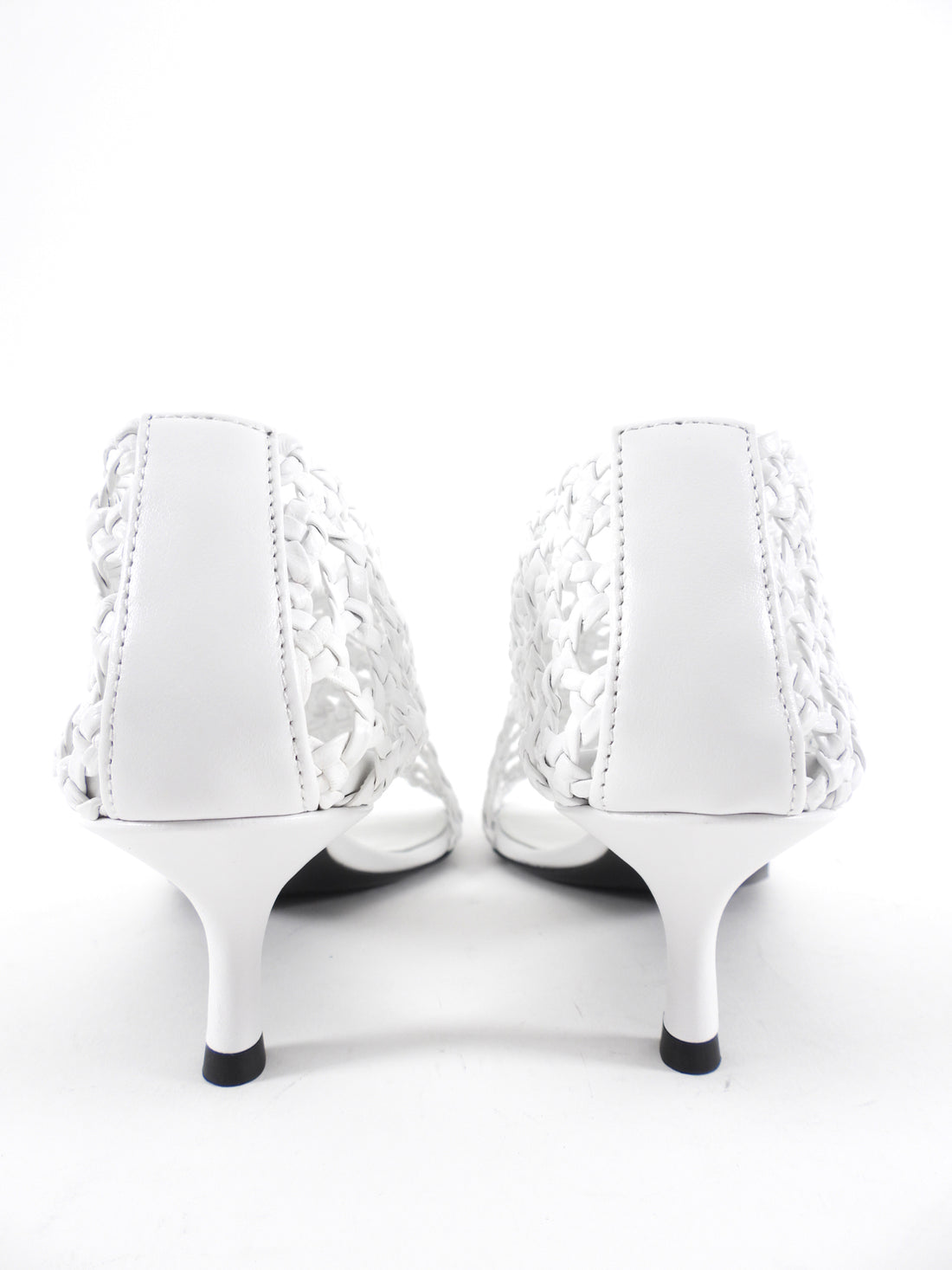 White leather kitten heel shoes Clearance