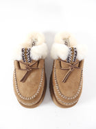 UGG Disquette Alpine Tan Shearling Platform Slippers - 7