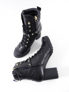 Valentino Rock Stud Black Leather Rubber Ankle Boots - 36.5 / 37