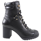 Valentino Rock Stud Black Leather Rubber Ankle Boots - 36.5 / 37