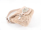 Valentino Nude Broadtail Lamb and Light Rosegold Strass Baguette Bag