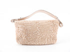 Valentino Nude Broadtail Lamb and Light Rosegold Strass Baguette Bag