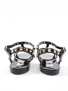 Valentino Black Rubber Rockstud Open Toe Sandals - 37