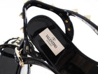 Valentino Black Rubber Rockstud Open Toe Sandals - 37