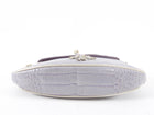 Valentino Pale Lilac Croc-Embossed Baguette Chain Bag