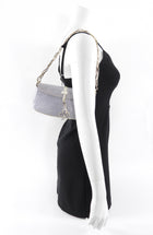 Valentino Pale Lilac Croc-Embossed Baguette Chain Bag