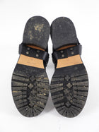 Valentino Black Leather Quilted Stud Moto Ring Boots - 36