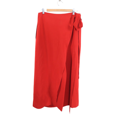 Valentino Long Red Drape Front Trousers / Skirt - L (10/12)