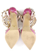 Valentino Magenta Patent Nude Rockstud Cage Heels - 37