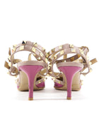 Valentino Magenta Patent Nude Rockstud Cage Heels - 37