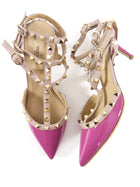 Valentino Magenta Patent Nude Rockstud Cage Heels - 37