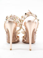 Valentino Rosegold Rockstud Sequin Cage Heels - 40 / 39