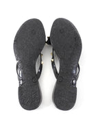 Valentino Black Rockstud Bow Flip Flop Thong Sandals - 37