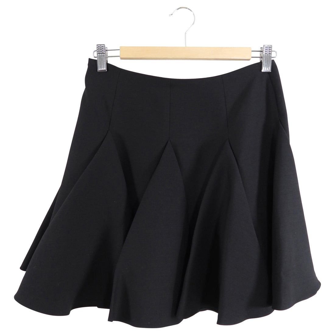 Valentino Black Wool Mini Flare Skirt - IT40 / USA 4