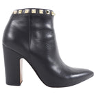Valentino Black Leather Rockstud Zip Ankle Boot -36