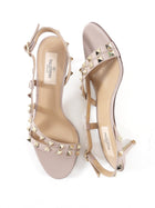 Valentino Rockstud Nude Strappy Slingback Sandals - 36.5