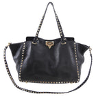 Valentino Rock Stud Black Leather Trapeze Bag