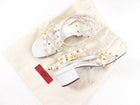 Valentino White Rock Stud Wrap Block Heel Sandals - 35