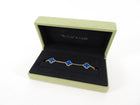 Van Cleef & Arpels 18K Yellow Gold Blue Agate Vintage Alhambra 5 Motif Bracelet