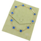 Van Cleef & Arpels 18K Yellow Gold Blue Agate Vintage Alhambra 10 Motif Necklace