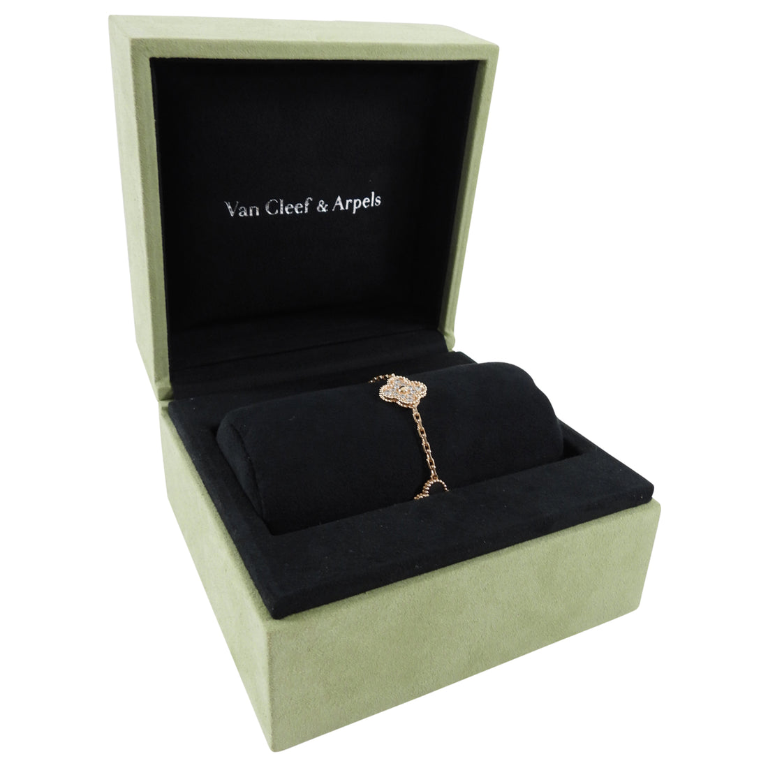 Van Cleef & Arpels 18k Rose Gold 5 Motif Alhambra MOP Diamond Bracelet