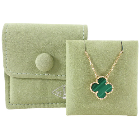 Van Cleef & Arpels 18k Yellow Gold Vintage Alhambra Malachite Necklace