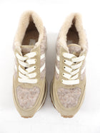 Veronica Beard Beige Valentina Shearling Sneaker - 7M