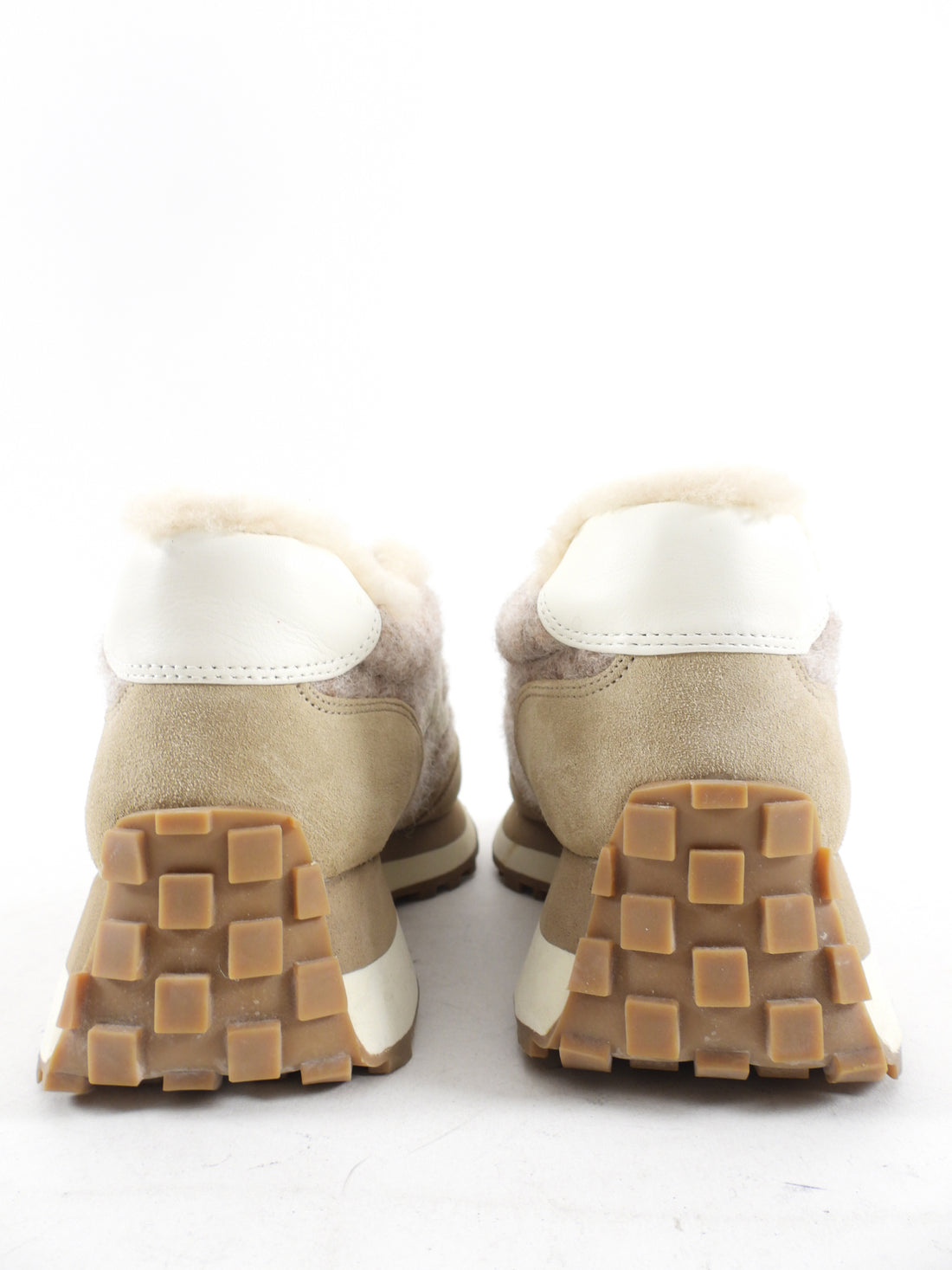 Veronica Beard Beige Valentina Shearling Sneaker - 7M