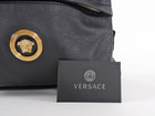 Versace Medusa Icon Black Calfskin Leather Unisex Backpack