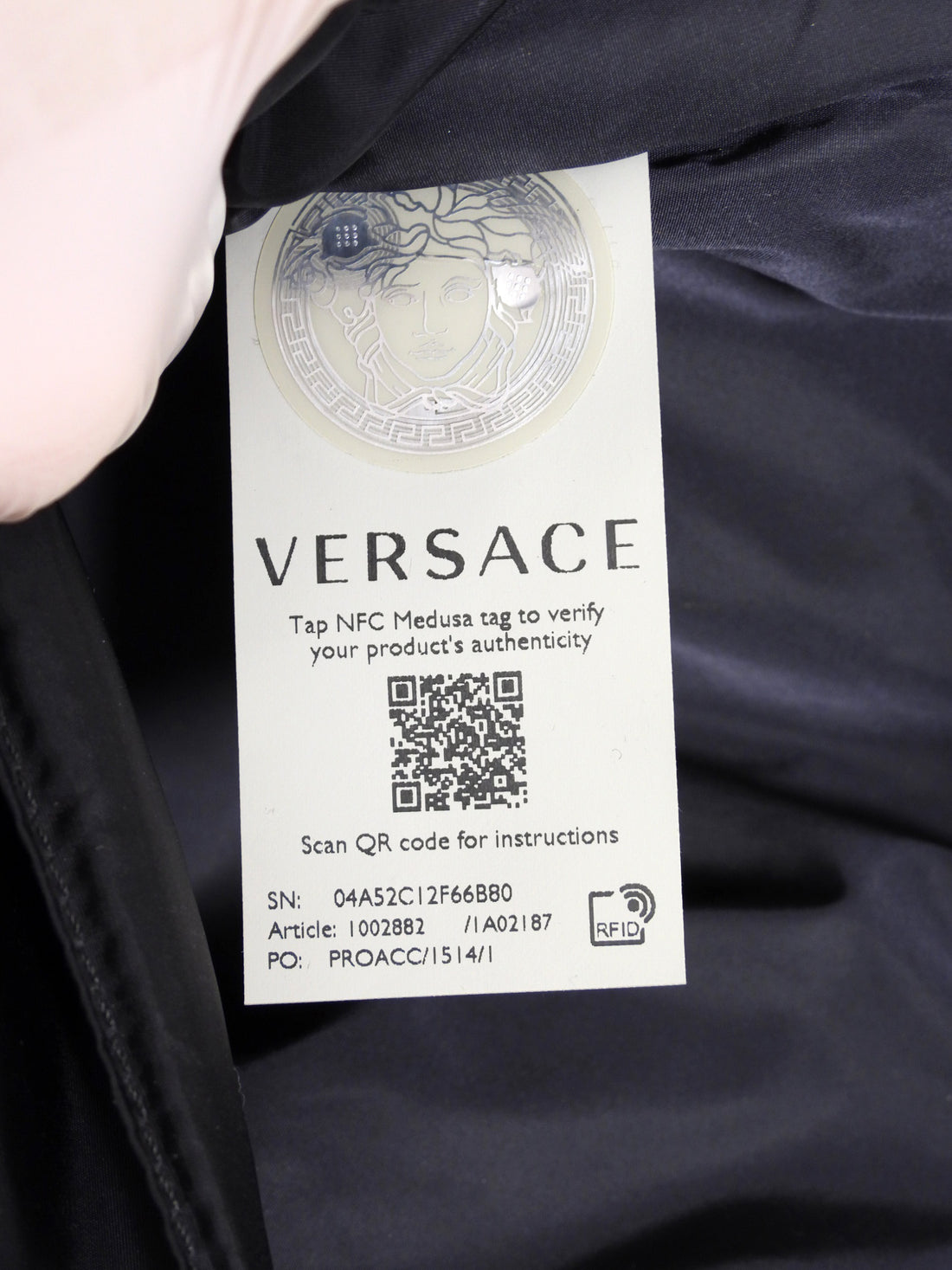 Versace Medusa Icon Black Calfskin Leather Unisex Backpack