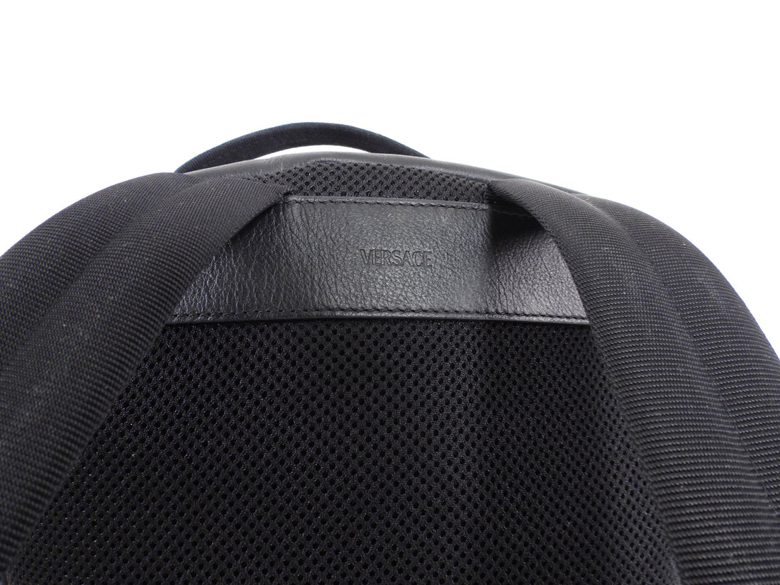 Versace Medusa Icon Black Calfskin Leather Unisex Backpack