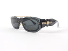 Versace MOD 2235 Medusa Icon Black Translucent Acetate and Goldtone Rectangle Sunglasses