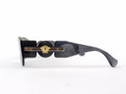 Versace MOD 2235 Medusa Icon Black Translucent Acetate and Goldtone Rectangle Sunglasses