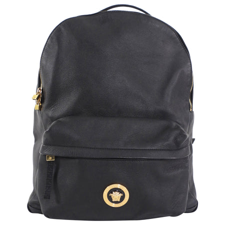 Versace Medusa Icon Black Calfskin Leather Unisex Backpack