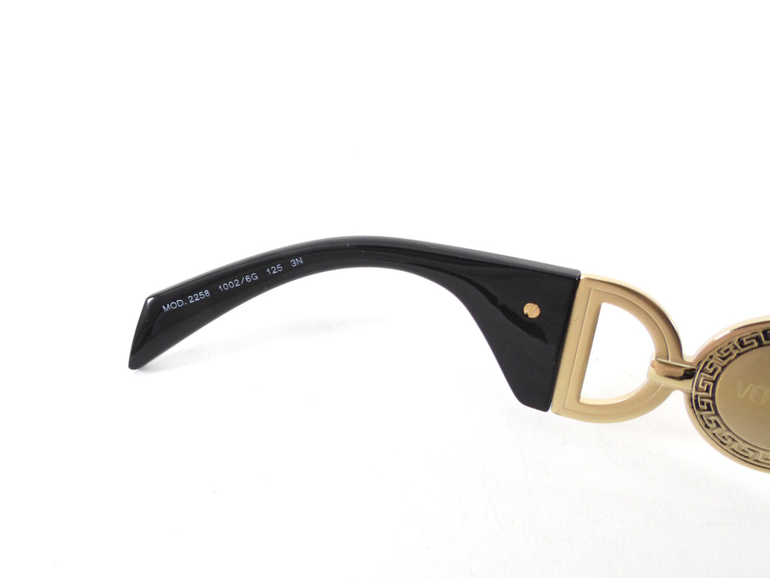 Versace Grey Mirror Gold Medusa Biggie Mask Sunglasses