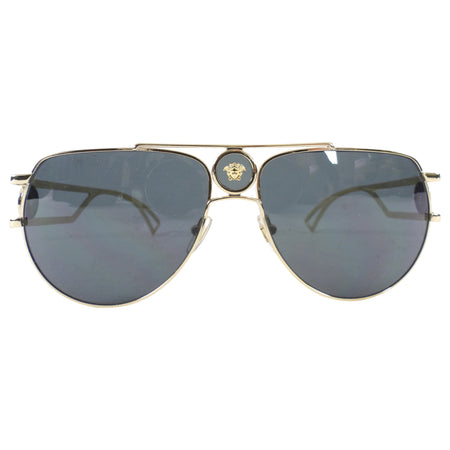Versace Gold Aviator Medusa Sunglasses 2555