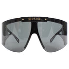 Versace Black Interchangeable Shield Wrap Sunglasses 4393