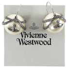 Vivienne Westwood Faux Pearl Orb Logo Drop Earrings