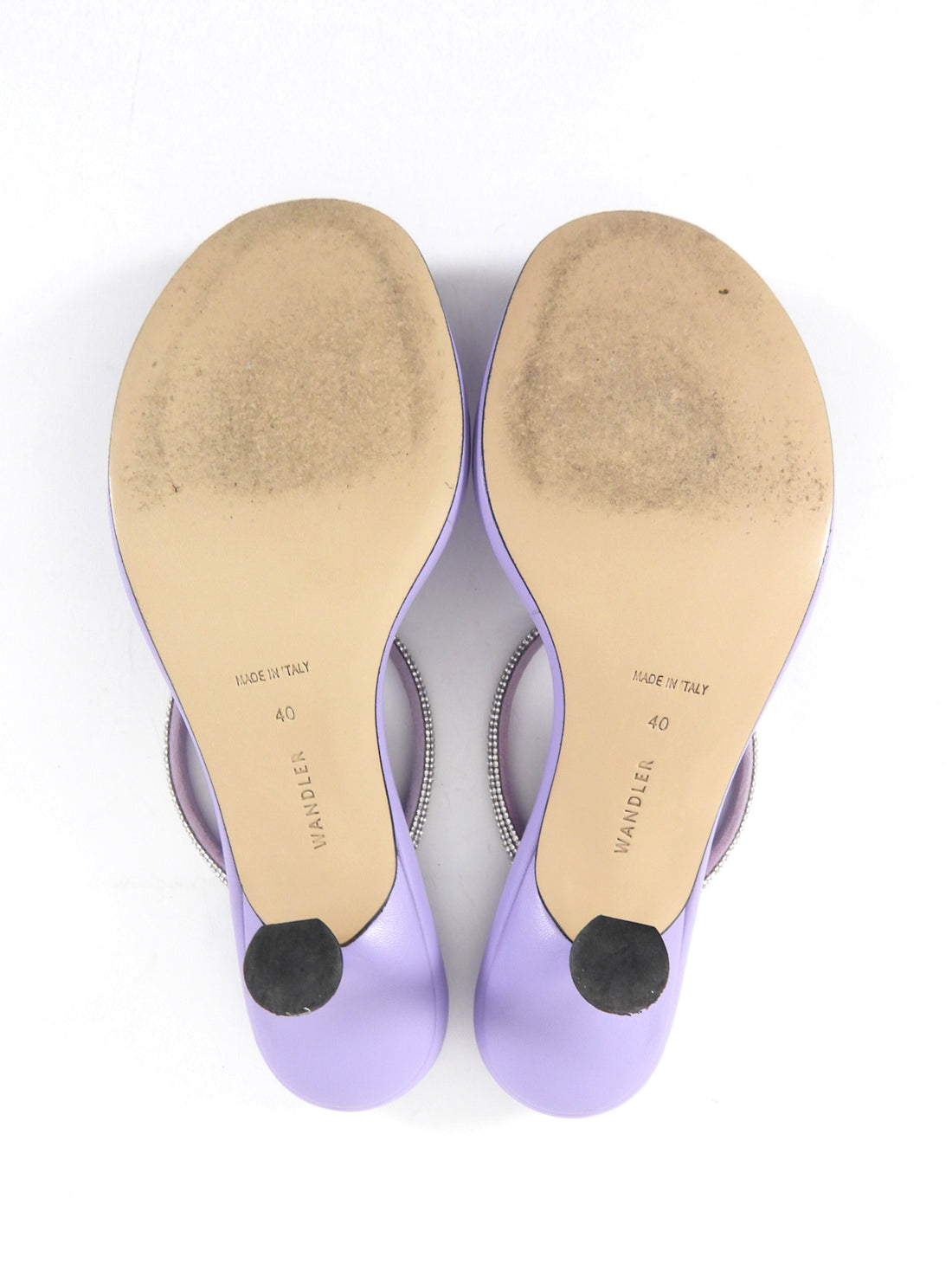 Wandler Lilac Purple June Strass Two Band Sandals - 40