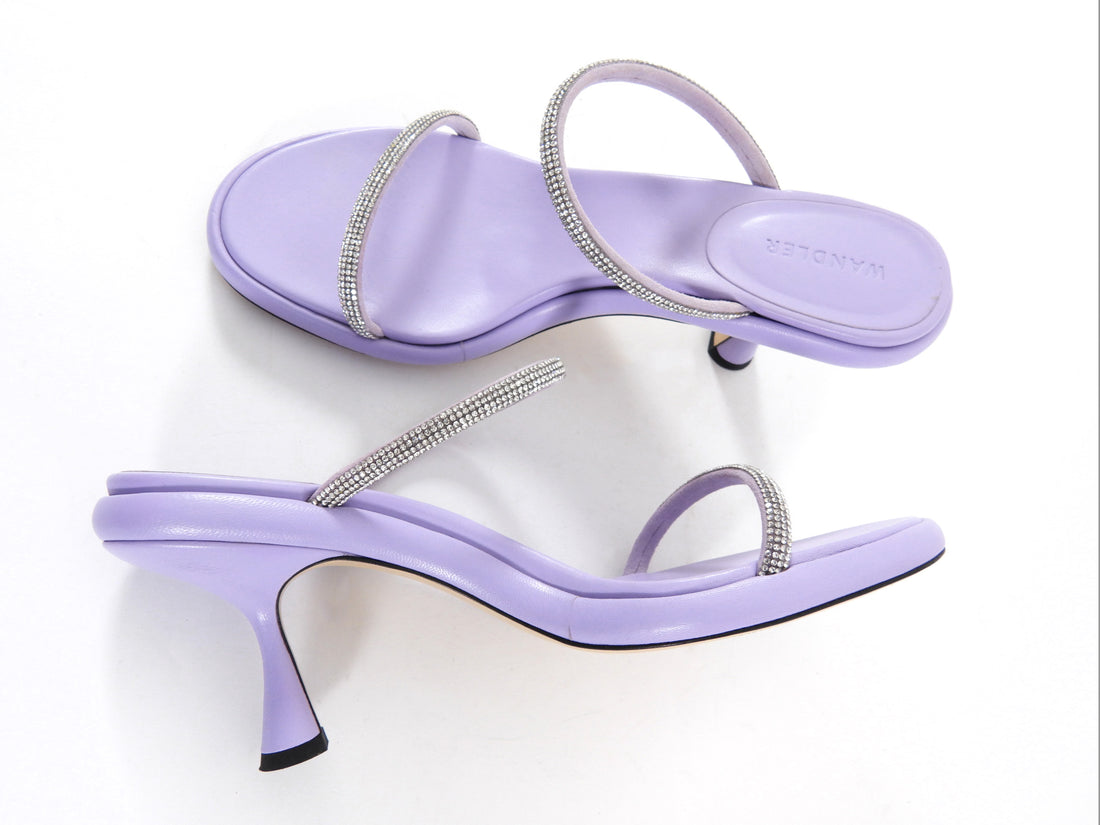 Wandler Lilac Purple June Strass Two Band Sandals - 40