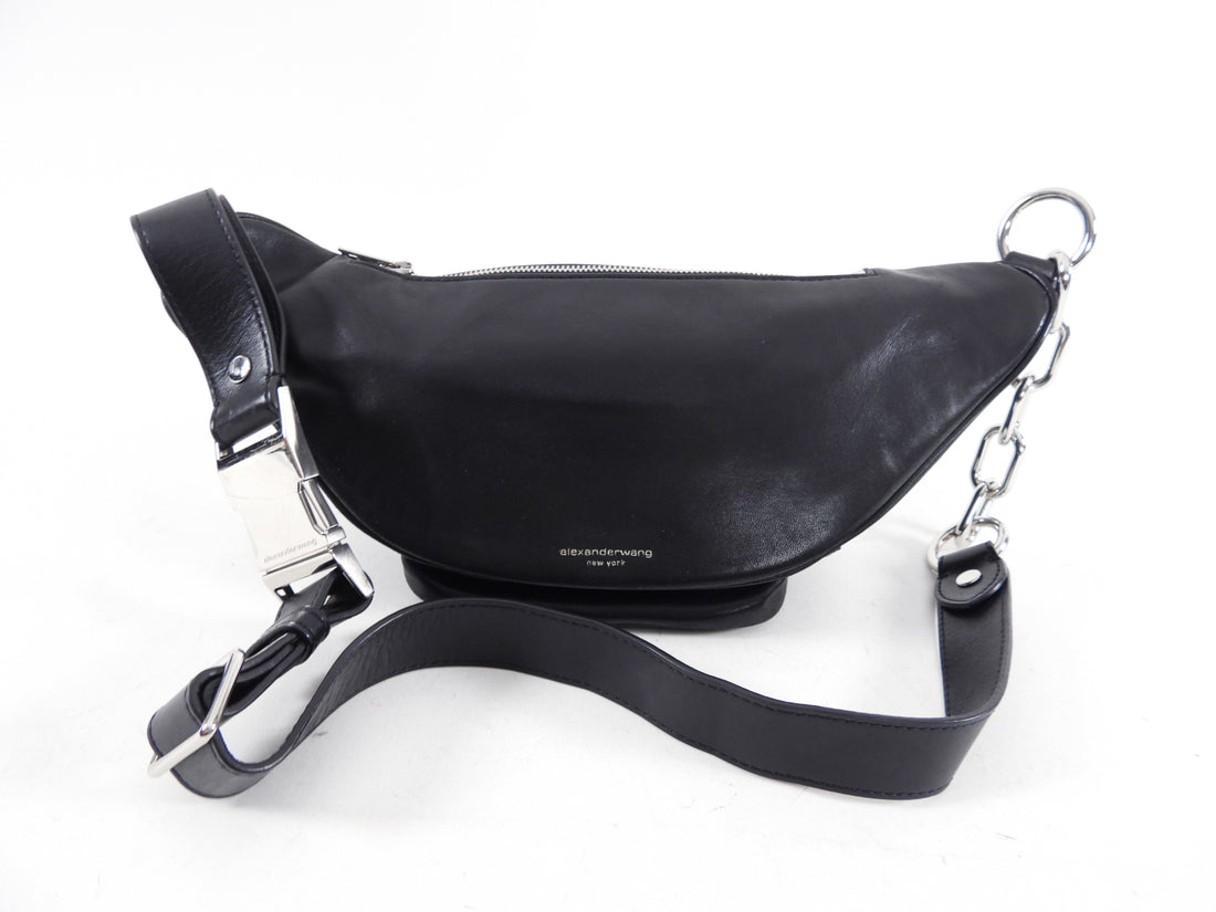 Alexander Wang Black Leather Attica Chain Belt Bag