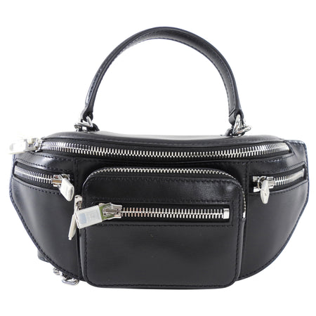 Alexander Wang Black Leather Attica Soft Mini Top Handle Chain Bag