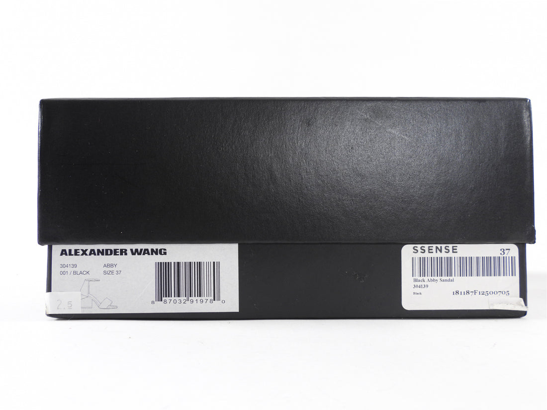 Alexander Wang Black Leather Abby Block Heel Sandals - 37