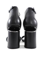 Alexander Wang Black Leather Abby Block Heel Sandals - 37