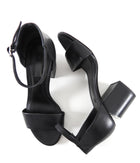 Alexander Wang Black Leather Abby Block Heel Sandals - 37