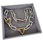 Alexander Wang Chunky Chain Geo Triangle Two-Tone Necklace